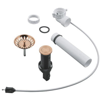 GROHE bonde clic-clac - combinaison avec trop-plein - bouchon-filtre - Warm sunset brossé (bronze mat)