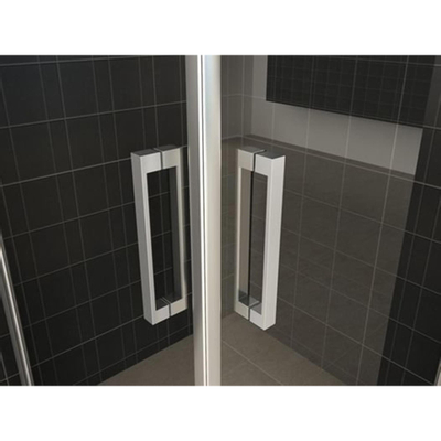 Wiesbaden Salone cabine avec 2 portes battantes 900 x 900 x 2000 x 8 mm verre clair nano/chrome