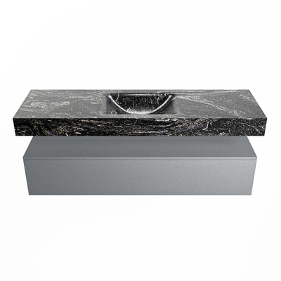 Mondiaz ALAN-DLUX Ensemble de meuble - 150cm - meuble Plata mat - 1 tiroir - Lavabo Cloud Lava suspendu - vasque Centre - 1 trou de robinet