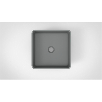 Arcqua Case Vasque à poser - 37x37cm - Carré - Marbre coulé - Gris mat
