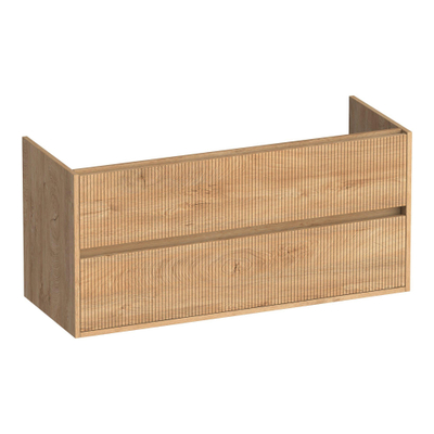 BRAUER Adore Wavy meuble sous lavabo 120 2 tiroirs softclose - sans poignée - 2 découpes pour siphon - Forest Tan