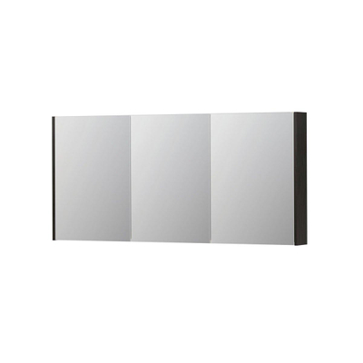 INK SPK2 spiegelkast – 160x74x14 cm – 3 deuren, dubbelzijdige spiegeldeuren – Intens eiken