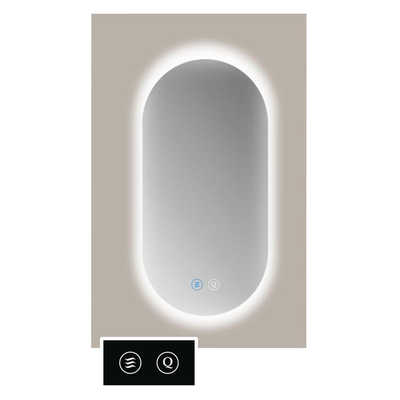 TuTTi Q-Mirrors spiegel – pilvorm – 40x80 cm – indirecte LED rondom – spiegelverwarming