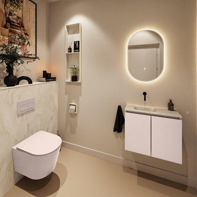 MONDIAZ TURE-DLUX 60cm toiletmeubel Rosee. EDEN wastafel Ostra positie links. Zonder kraangat.
