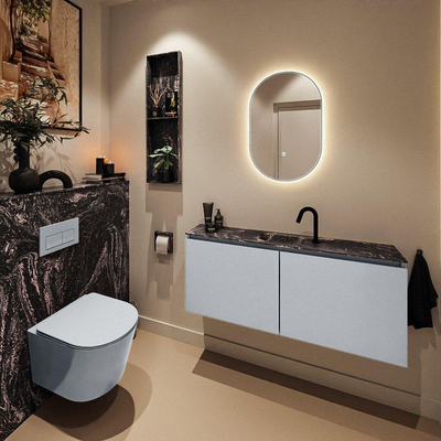 MONDIAZ TURE-DLUX Meuble toilette - 120cm - Clay - EDEN - vasque Lava - position centrale - 1 trou de robinet