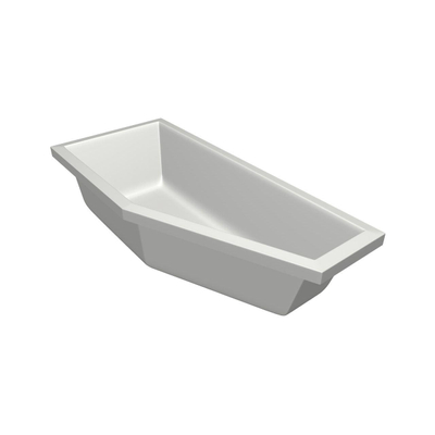 Xenz Society Baignoire d'angle - 180x80x48 - bonde Centrale - Gauche - Compact - acrylique - blanc