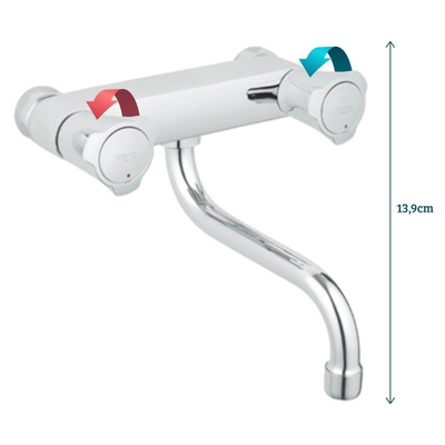 GROHE Costa L Robinet de cuisine - bec mural - encastré - chrome