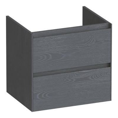 BRAUER Inspire wastafelonderkast 60 2 softclose lades - greeploos - 1 sifon uitsparing - Timber Grey