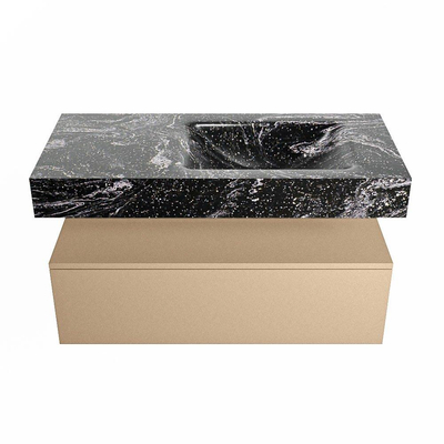 MONDIAZ ALAN - DLUX Ensemble de meubles de salle de bains - 100cm - meuble bas - Oro - 1 tiroir - lavabo suspendu - vasque à droite - 0 trous de robinet - Lava