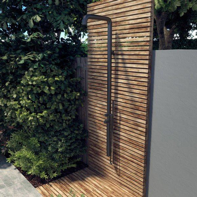 FugaFlow Colonne de douche - inox 316 - douchette à main - modèle mural - noir mat