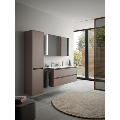 Duravit Ketho.2 Armoire haute 40x36x176cm 2 Portes battantes à droite Panneau de particules Basalte Mat