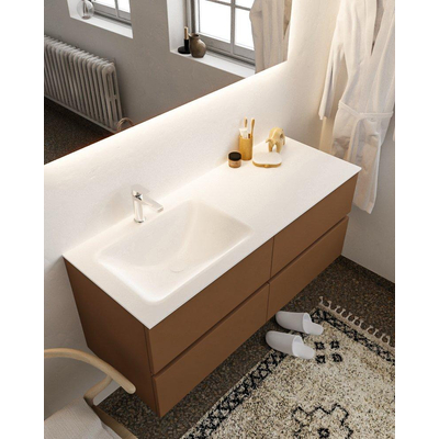 Mondiaz VICA ensemble de meuble de salle de bain - 120cm - meuble sous-vasque repos - 4 tiroirs - lavabo nuage gauche - 1 trou de robinet - version XL 60cm haut