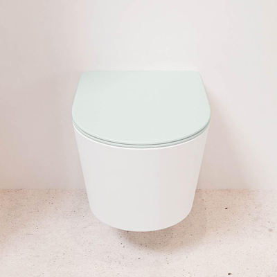MONDIAZ LAVIE wandclosetpack - 36x53cm - diepspoel - rimless - Talc (offwhite) - softclose - quick-release - toiletzitting - Greey (grijs)