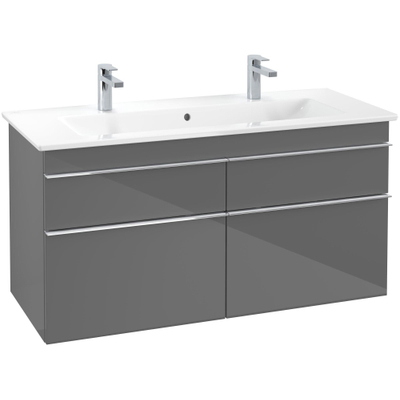 Villeroy & Boch venticello wastafelonderkast - 115.3x59cm 4x lade - glans grijs