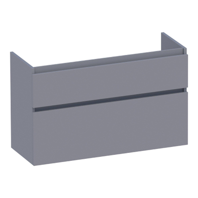 BRAUER Delight wastafelonderkast ondiep - 100x39x60cm - 2 softclose lades - greeploos - 1 sifon uitsparing - mat grijs