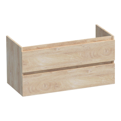 BRAUER Joy meuble sous-lavabo - 100x46x50cm - 2 tiroirs softclose - sans poignée - 1 découpe pour siphon - Forest Wheat