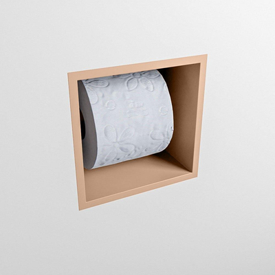Mondiaz EASY Toiletrolhouder - CUBE 170 - 16x16x16cm - solid surface - Rosee