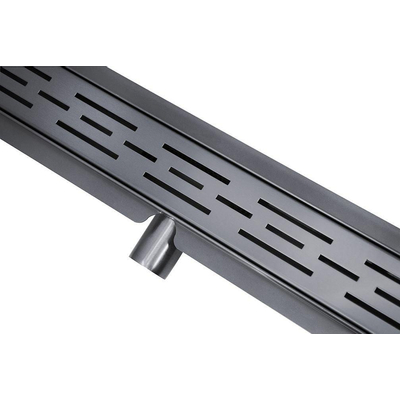 Wiesbaden Caniveau de douche avec bride et grille 80 x 7 cm gunmetal PVD
