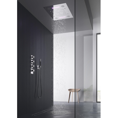 Hotbath Mate Inbouw - hoofddouche 48x63cm rechthoek - met spray LED verlichting - hoogglans chroom
