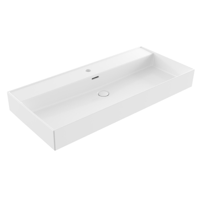 Saniclass Legend Meuble Lavabo - 101x47x13cm - avec trop-plein - 1 vasque - 1 trou de robinet - céramique - blanc brillant