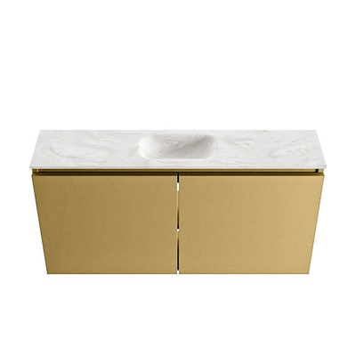 MONDIAZ TURE-DLUX Meuble WC 100 cm Oro. EDEN lavabo Ostra position milieu. Sans trou de robinet.