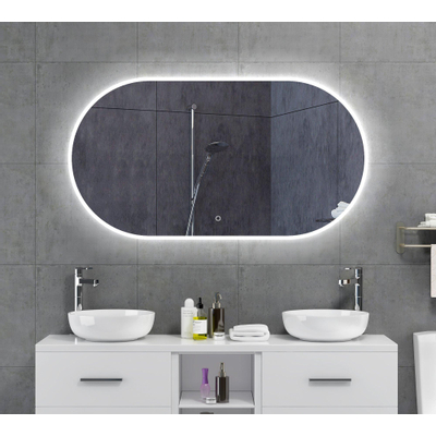 H&R Miroir Enigma 120x65 cm avec LED réglable et chauffage intégré