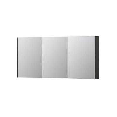 INK SPK2 spiegelkast – 160x74x14 cm – 3 deuren, dubbelzijdige spiegeldeuren – Antraciet mat