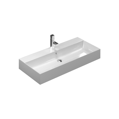 Thebalux lavabo modèle Cube 1x cuve 1x trou de robinet