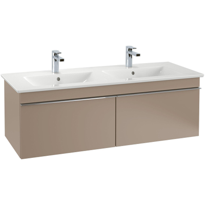 Villeroy & Boch venticello wastafel - 130x50cm - 2 kraangaten overloop - White Alpine (glans wit)