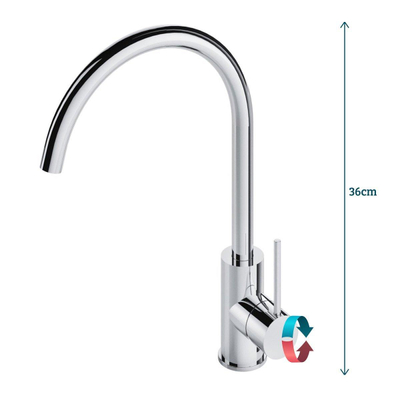 Hotbath Cobber Mitigeur de cuisine sur plage avec bec en U pivotant laiton brossé