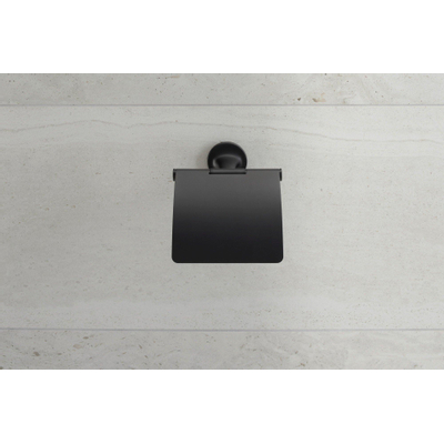 Duravit Starck T Toiletrolhouder - met klep - mat zwart