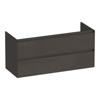 BRAUER Inspire wastafelonderkast 120 2 softclose lades - greeploos - 2 sifon uitsparingen - Timber Anthracite