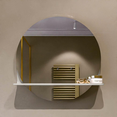 Mondiaz SPOT Miroir de salle de bain - rond 50cm - plan de miroir - couleur Lin