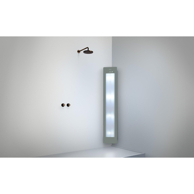 Sunshower Round Plus L infrarood + UV licht opbouw incl. installatieset hoek 185x33x25cm full body Organic Grey