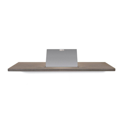 Looox Wood collection tablette de baignoire 78cm avec support acier inoxydable brossé chêne acier inoxydable brossé