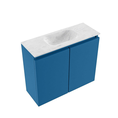 MONDIAZ TURE-DLUX 60cm toiletmeubel Jeans. EDEN wastafel Opalo positie midden. Zonder kraangat.