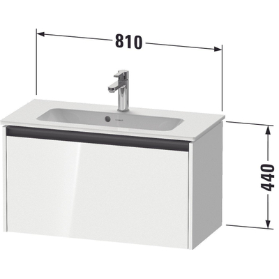 Duravit Ketho 2 meuble sous-lavabo avec 1 tiroir 68x39x44cm avec poignée anthracite blanc super mat
