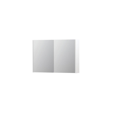 INK SPK1 spiegelkast – 90x60x14 cm – 2 deuren, dubbelzijdige spiegeldeuren – Wit mat
