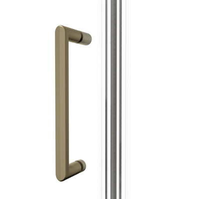 Fortifura Galeria Douchedeur - 100x200cm - 8mm - veiligheidsglas - ribbel - scharnieren - deurgreep - geborsteld messing pvd - helder