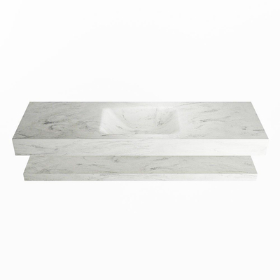MONDIAZ ALAN - DLUX Badkamermeubelset - 150cm - planchet - Opalo - vrijhangende wastafel - wasbak midden - 1 kraangat - Opalo