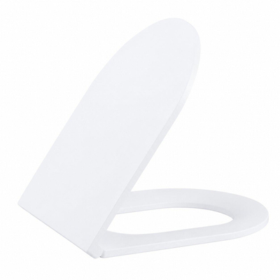 QeramiQ Dely Toiletset - inbouwreservoir Qeramiq Flush - slim zitting - metaal RVS bedieningsplaat - ronde knoppen - mat wit