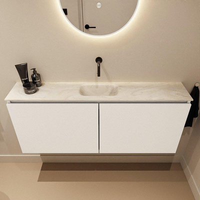 MONDIAZ TURE-DLUX 120cm toiletmeubel Talc. EDEN wastafel Ostra positie midden. Zonder kraangat.