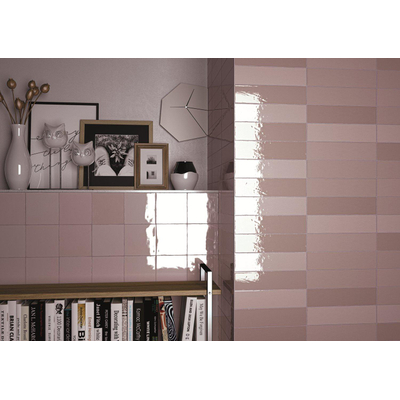 Terravito Quivaro carreau mural - 6.5x26cm - rose brillant (rose)