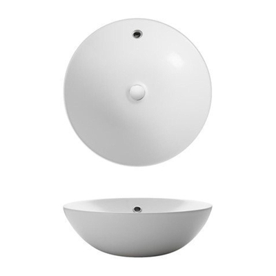 Crosswater Castellon Vasque à poser - 43x43x14.8cm - rond - sans trop-plein - céramique - blanc mat