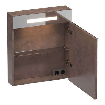 BRAUER Promise spiegelkast – 59x70x15 cm – directe LED – rechtsdraaiend – Erosion