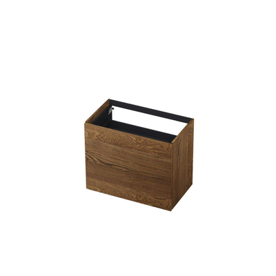 INK Wastafelonderkast - 80x45x65cm - 2 lades - push to open - met rechte opdekfronten - Eiken - Chocolate