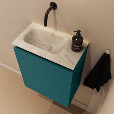 MONDIAZ TURE-DLUX Meuble de toilettes 40cm Smag. EDEN vasque Ostra position gauche. Sans trou de robinet.