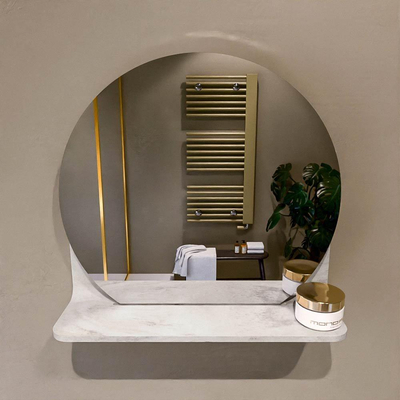 Mondiaz SPOT miroir – Ø 40 cm – avec tablette – Ostra (beige)