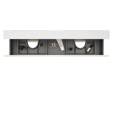 Saniclass Vita Badkameronderkast - 120cm - 2 lades - greeploos - licht eiken