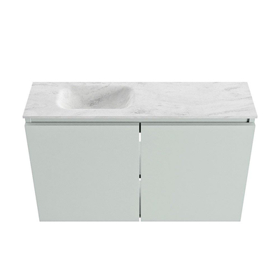 MONDIAZ TURE-DLUX 80cm toiletmeubel Greey. EDEN wastafel Opalo positie links. Zonder kraangat.